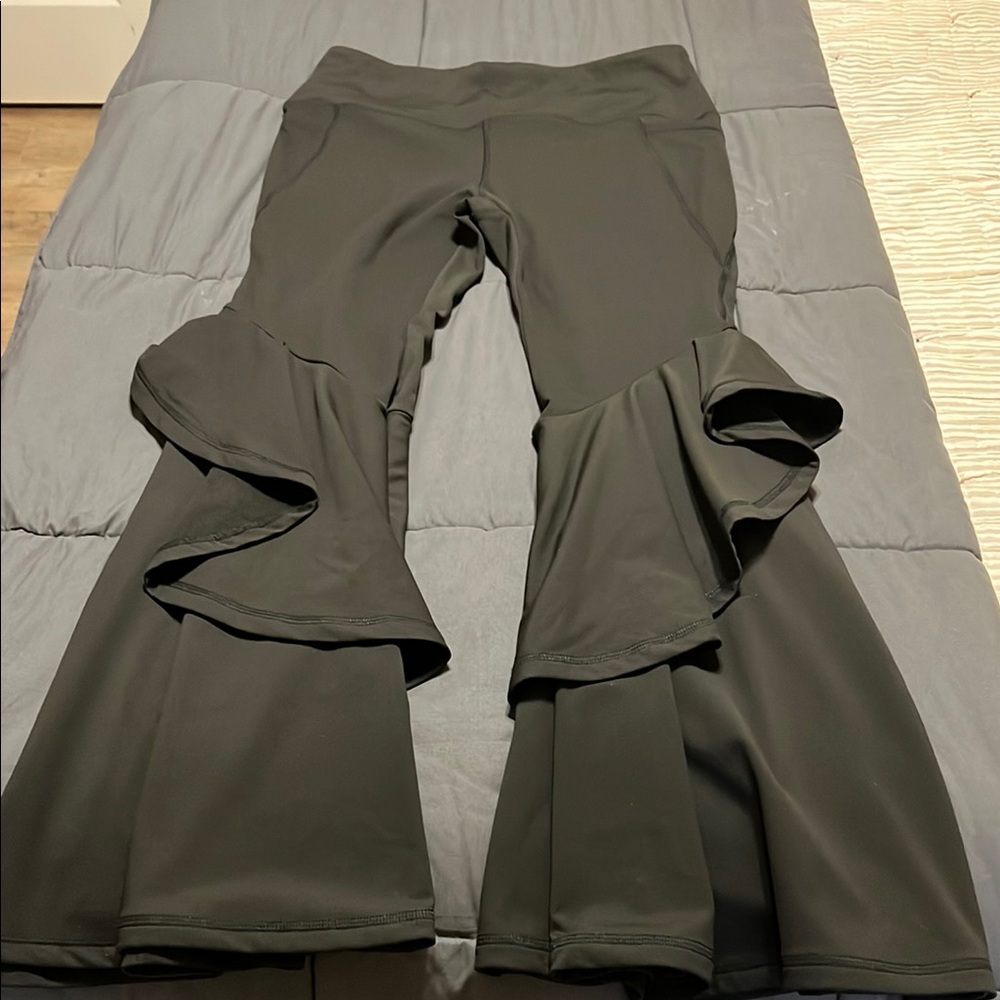 Black Flare Boot Cut Pants with Stretchy Waistband